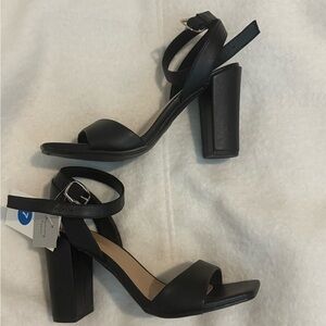 a new day Black Strappy Block Heels